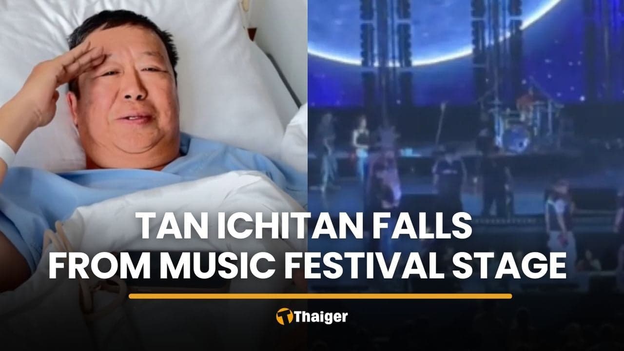 Ichitan CEO Falls Off Stage at Chon Buri Music Festival